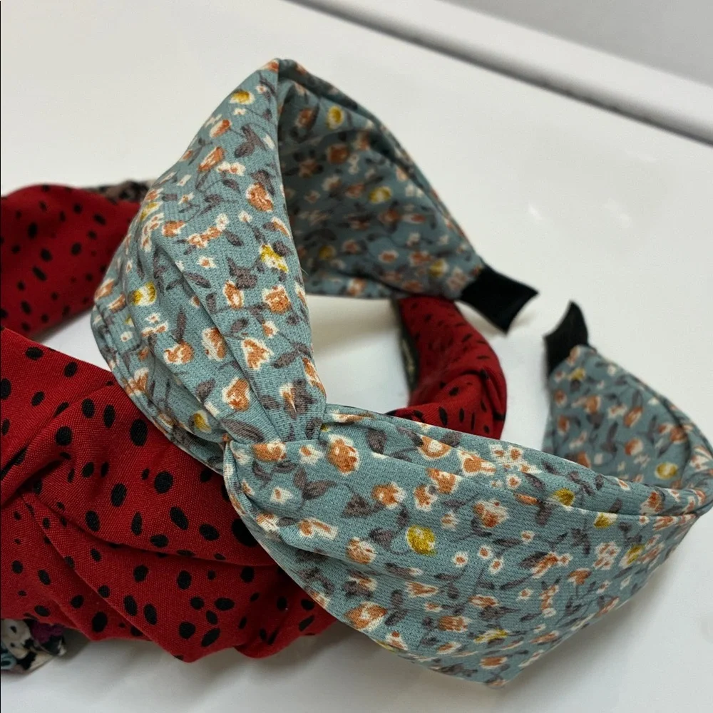 Floral and Polka Dot Headband Set‎